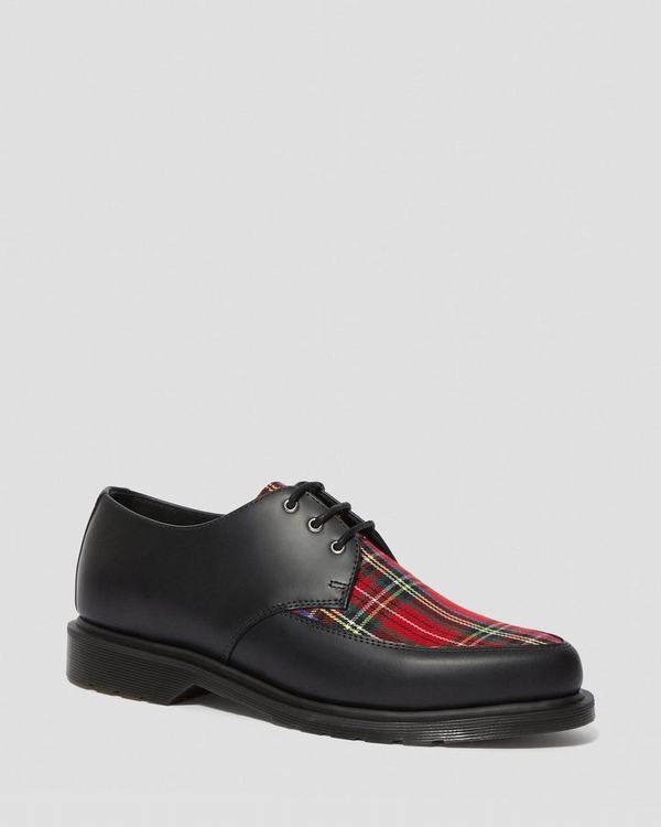 Dr Martens Dámské Polobotky Willis Tartan Černé Červené Hnědé, CZ-641278